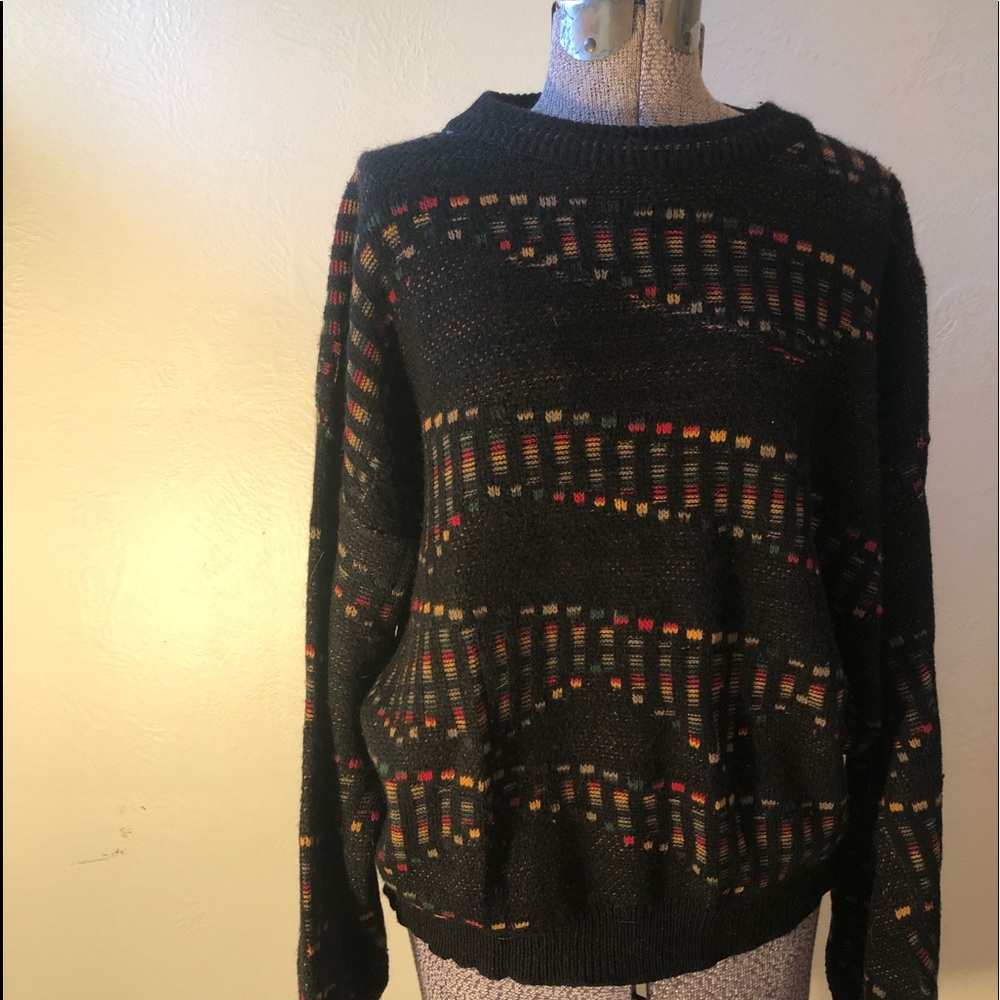 VTG 90’s oversized sweater multi colored L